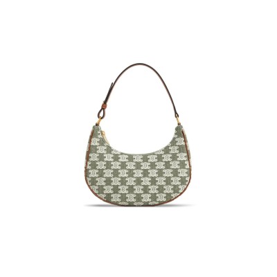 CELINE AVA BAG IN TRIOMPHE CANVAS AND CALFSKIN 193952CS8.15KH (23*14*7cm)